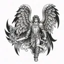 archangel Michael extended wings for back tattoo design idea