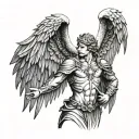 archangel Michael extended wings for back tattoo design idea