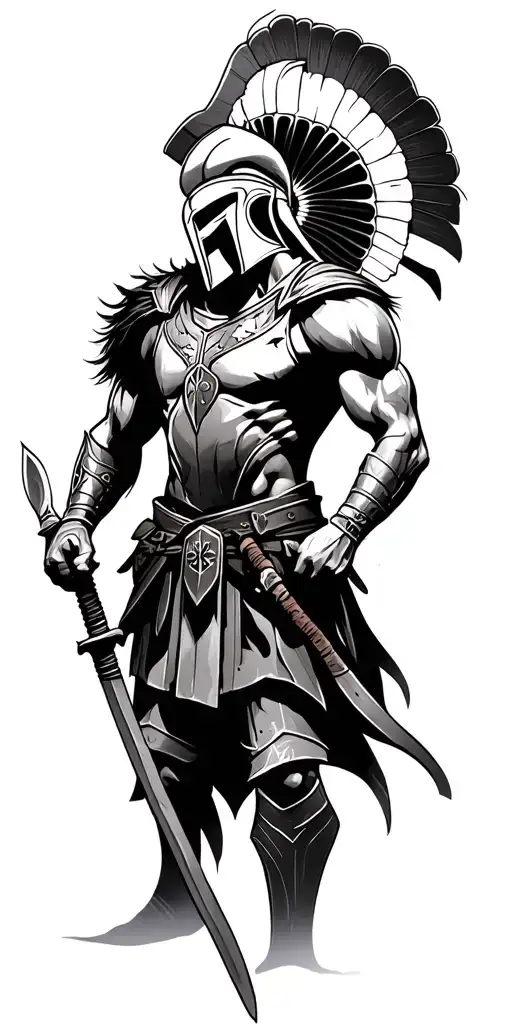 spartan warrior tattoo design idea