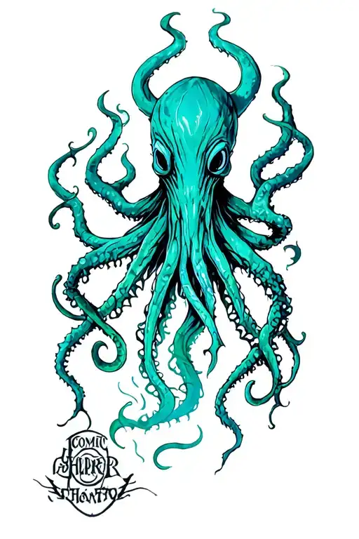 cosmic horror Cthulhu emerging tattoo design idea