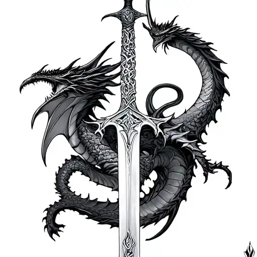 dragon bone greatsword from skyrim tattoo design idea