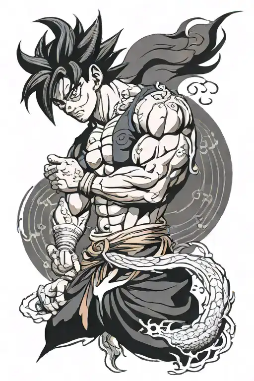 dragon ball goku ultra instinct tattoo design idea