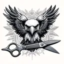 aguila barber scissors tattoo design idea