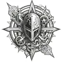 cyber sigilism tattoo design idea