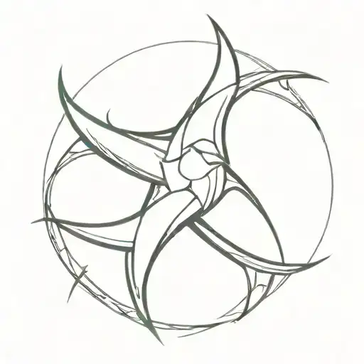 shuriken flute tattoo design idea