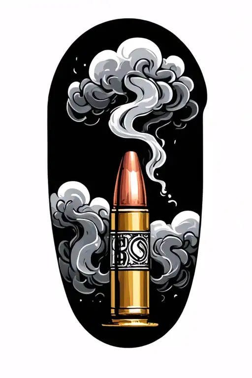 Filler Clouds and Smoke money bullets tattoo design idea