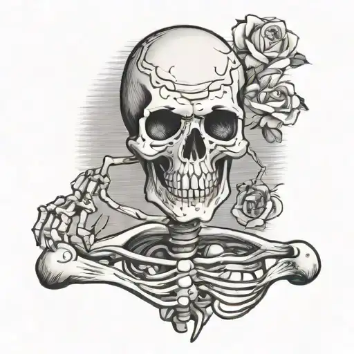 1950s cartoon skeleton tattoo design idea