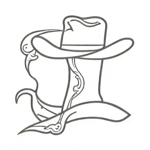 guillotine worm with cowboy hat  tattoo design idea