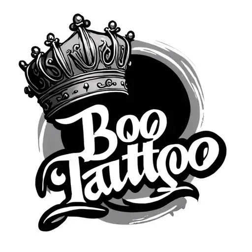 Written Bogo whit a crown tattoo design idea