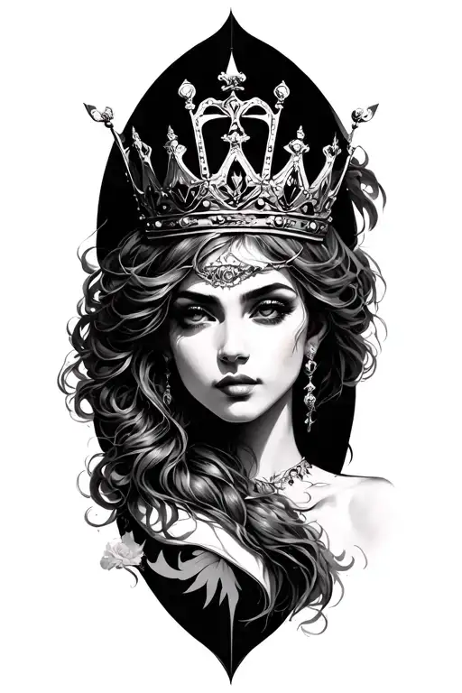 7777 and crown  tattoo design idea