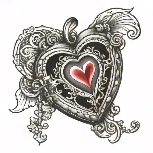 heart shaped locket tattoo design idea