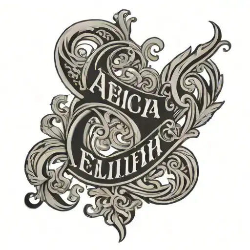 ambigram alecia and elijah tattoo design idea