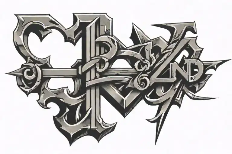 Ben Z Band letters tattoo design idea