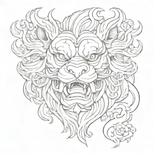 foo dog tattoo design idea