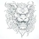 foo dog tattoo design idea