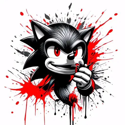 sonic smoking weed tattoo design idea