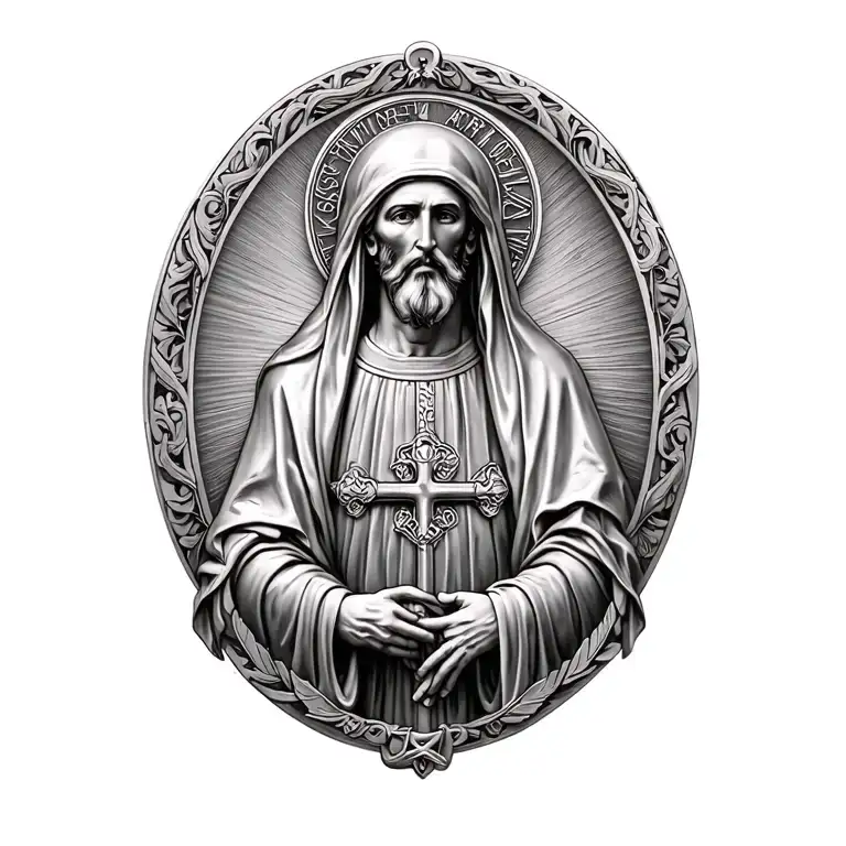 St Benedict medal tattoo design idea
