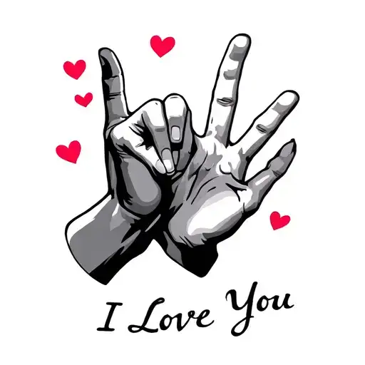 I Love You Sign Language tattoo design idea