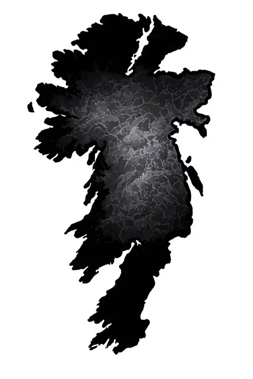 ireland island map tattoo design idea