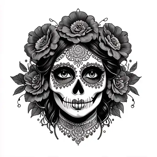 Mexican Catrina tattoo design idea