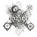 Time past present future forearm tattoo design idea