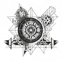 Time past present future forearm tattoo design idea