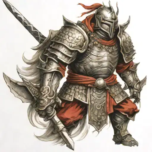 samuriai full armour tattoo design idea