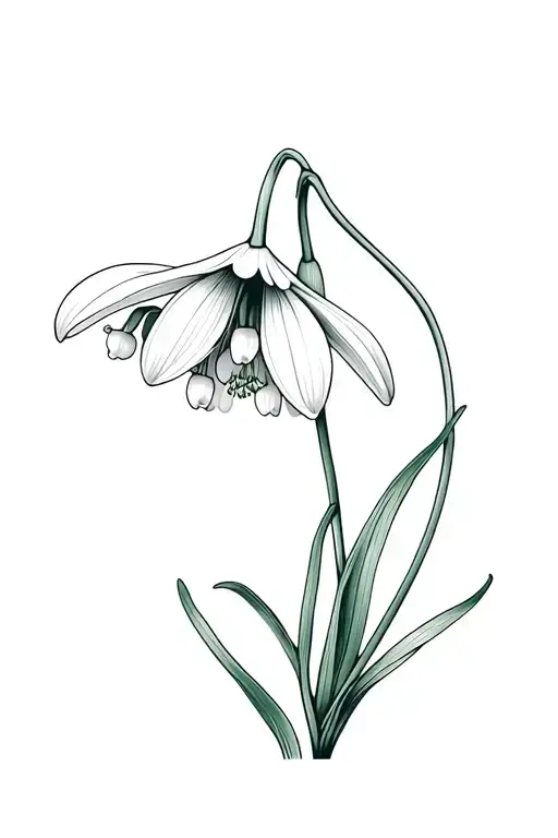  snowdrop, cosmo, lily of valley , narcissus flower tattoo design idea