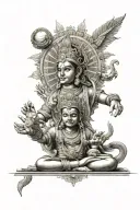 brahma vishnu mahesh sun tattoo design idea