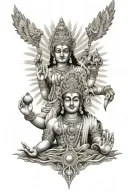 brahma vishnu mahesh sun tattoo design idea