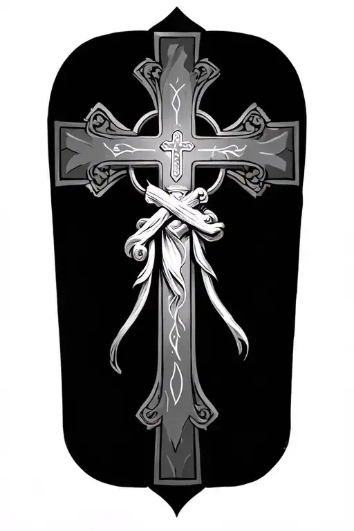 catholic cross tattoo design idea