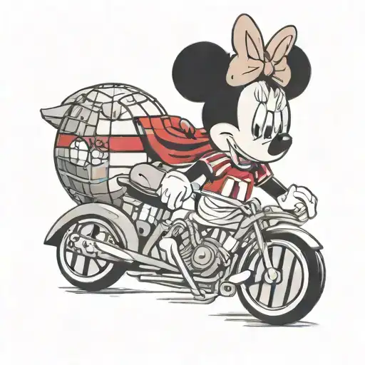 Minnie with Milan ac milan jersey tattoo design idea