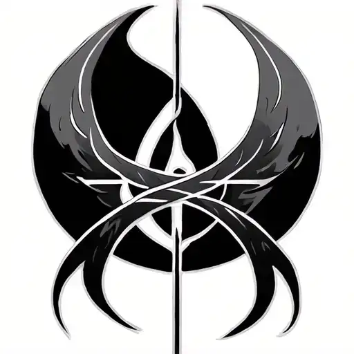 protection and strength linear bind rune intertwined tattoo design idea