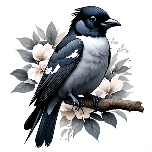 2 Magpie tattoo design idea