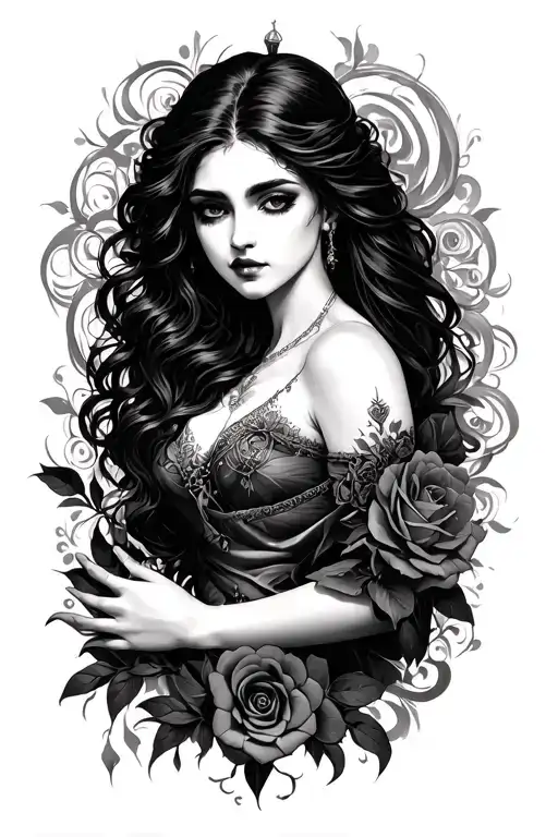 Dark Romance choke hand tattoo design idea