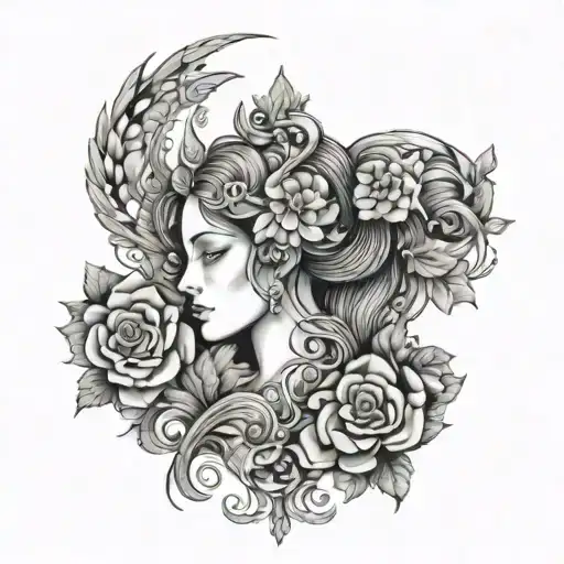 Virgo, pieces and aries tattoo design idea