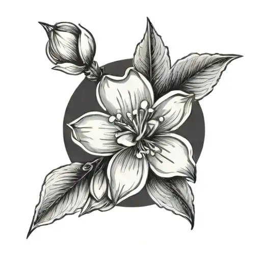 almond flower tattoo design idea