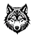 wolf with a wolf cub tattoo design idea