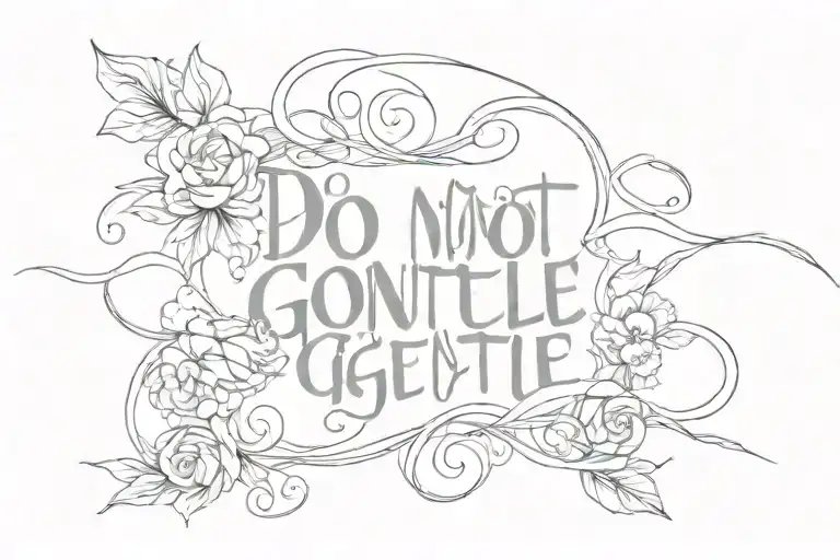 Do not go gentle cursive tattoo design idea