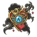 Libra Sagittarius heart tattoo design idea