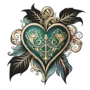 Libra Sagittarius heart tattoo design idea