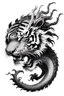 Tiger and Dragon tattoo design idea