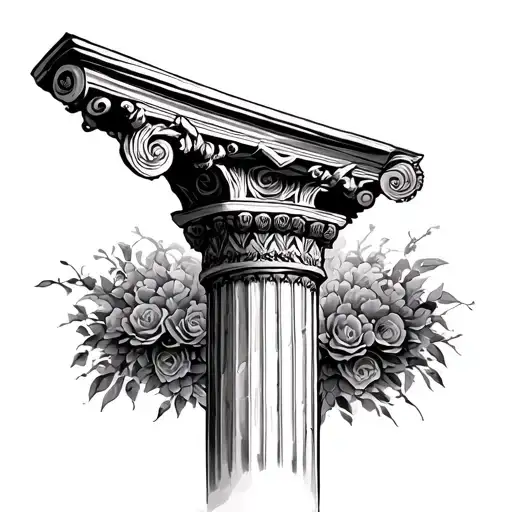 Greek Column tattoo design idea