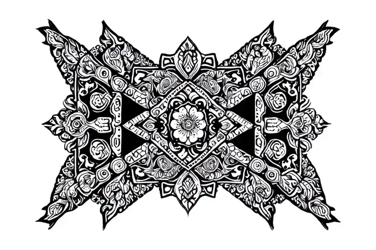 Old Slavic patterns tattoo design idea