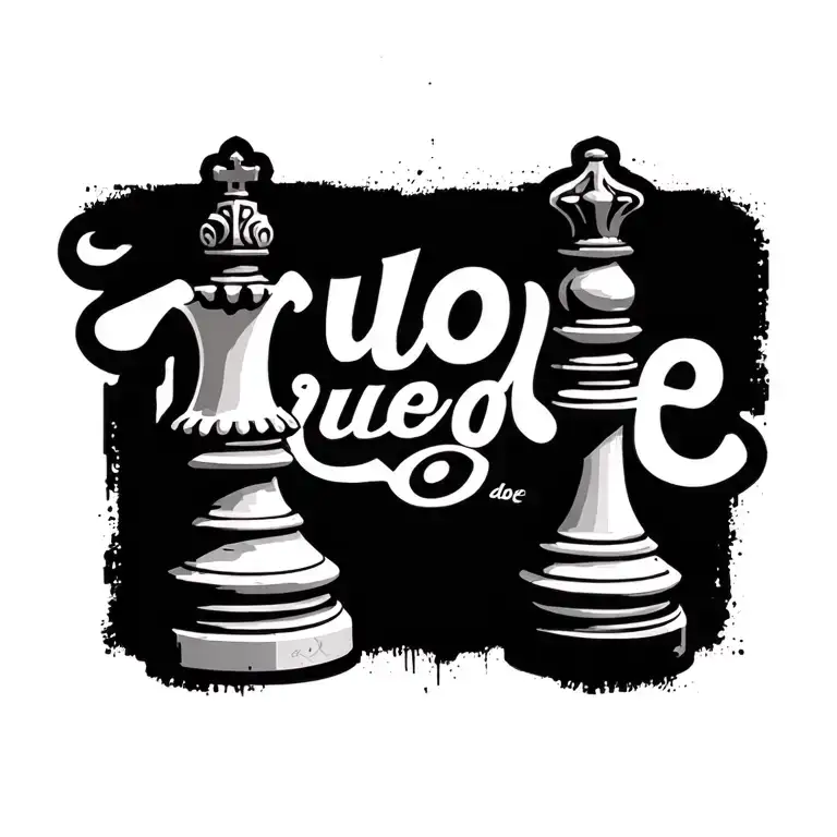 "Truedoe" king chess piece queen chess piece tattoo design idea