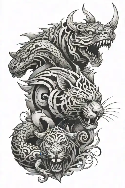 fictional dangerous animal tattoo design idea