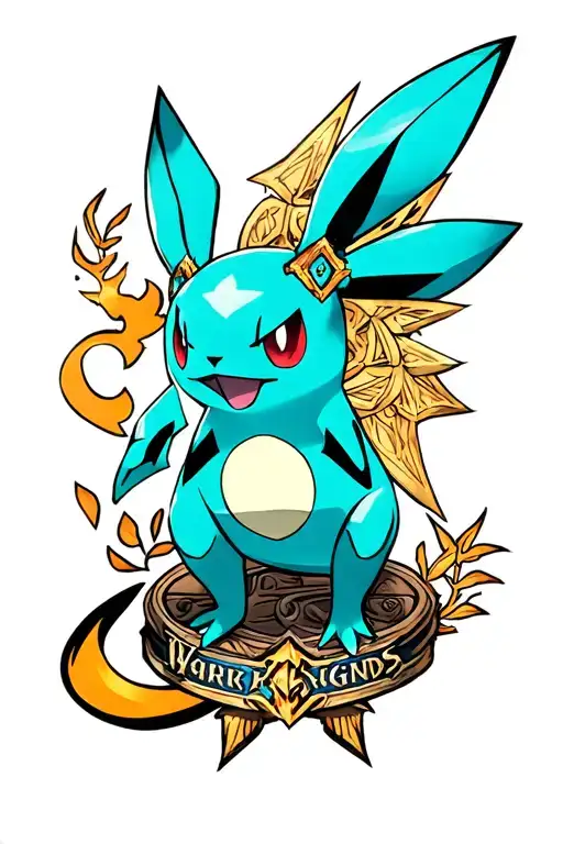 Pokemon + world of warcraft + League of legends tattoo design idea