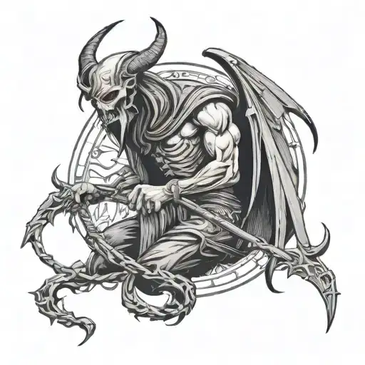 Death scythe lucifer tattoo design idea