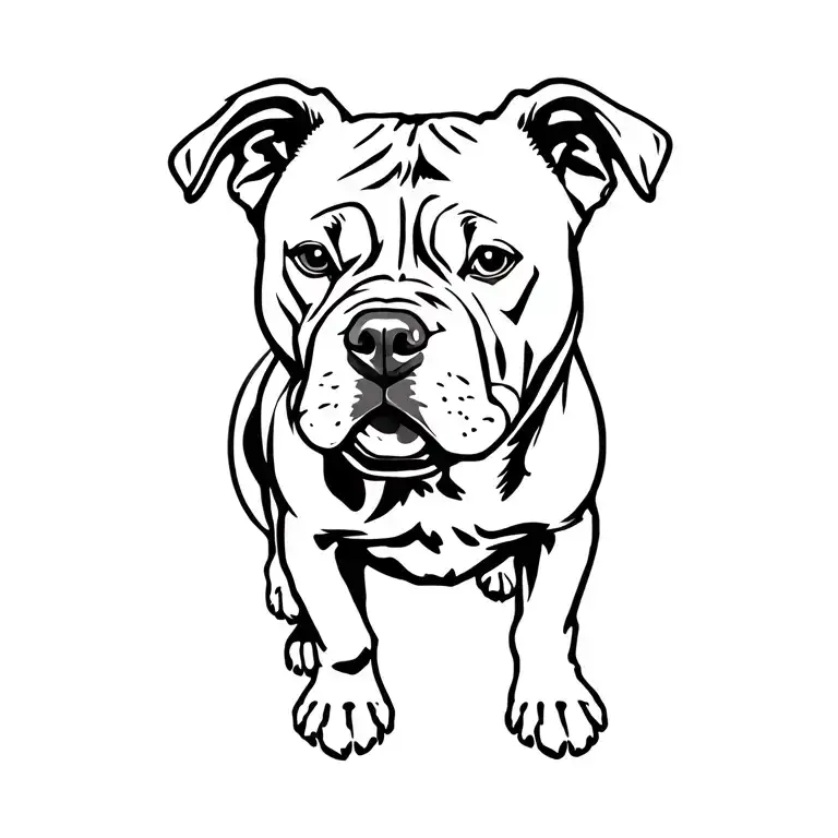 American pitbull terrier standing proud tattoo design idea