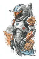 mass effect space themed tattoo tattoo design idea